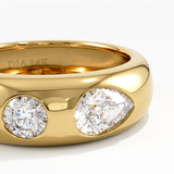 Toi et Moi Dome Ring, solid gold ring, view 2 | DiaFifth