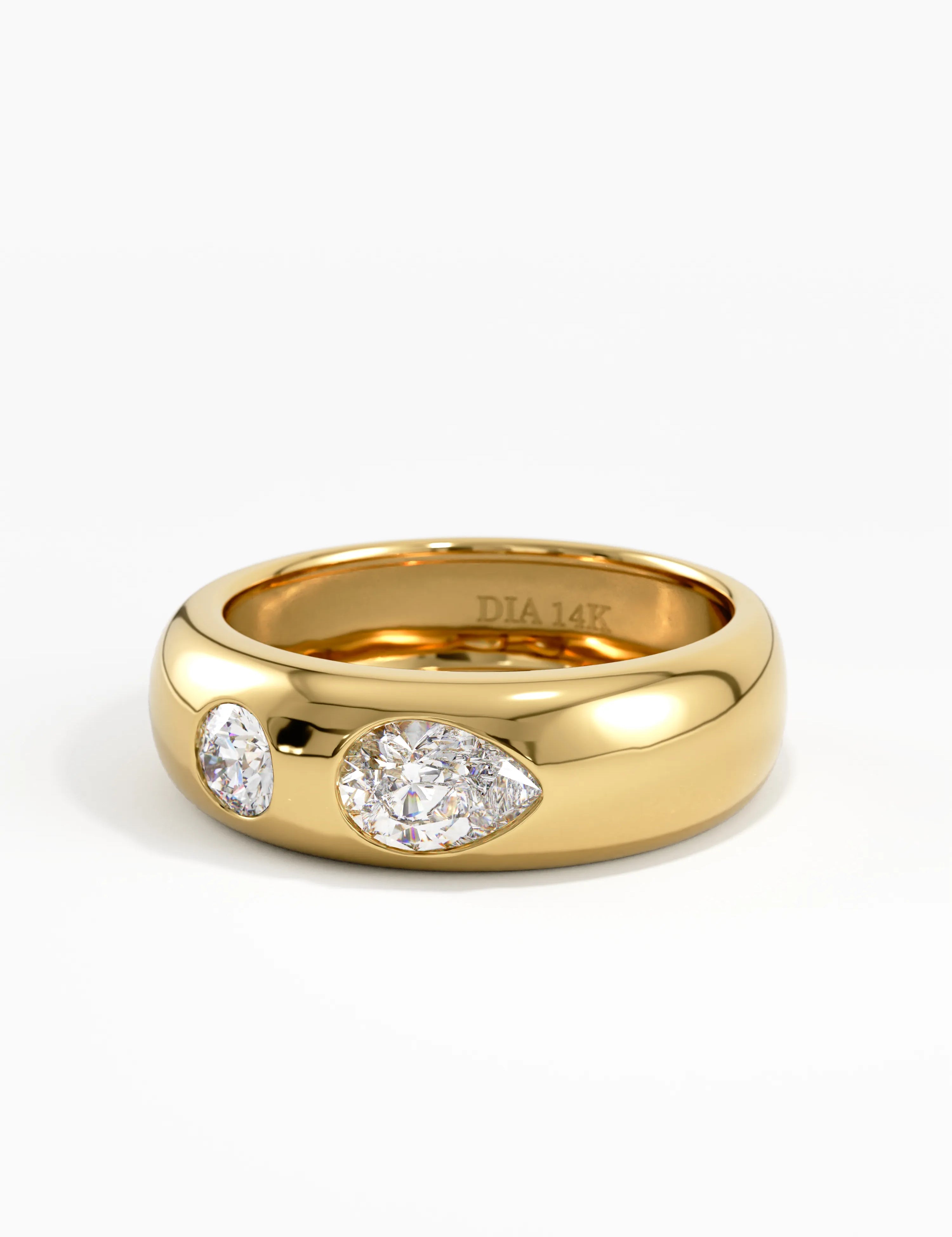 Toi et Moi Dome Ring, solid gold ring, view 8 | DiaFifth
