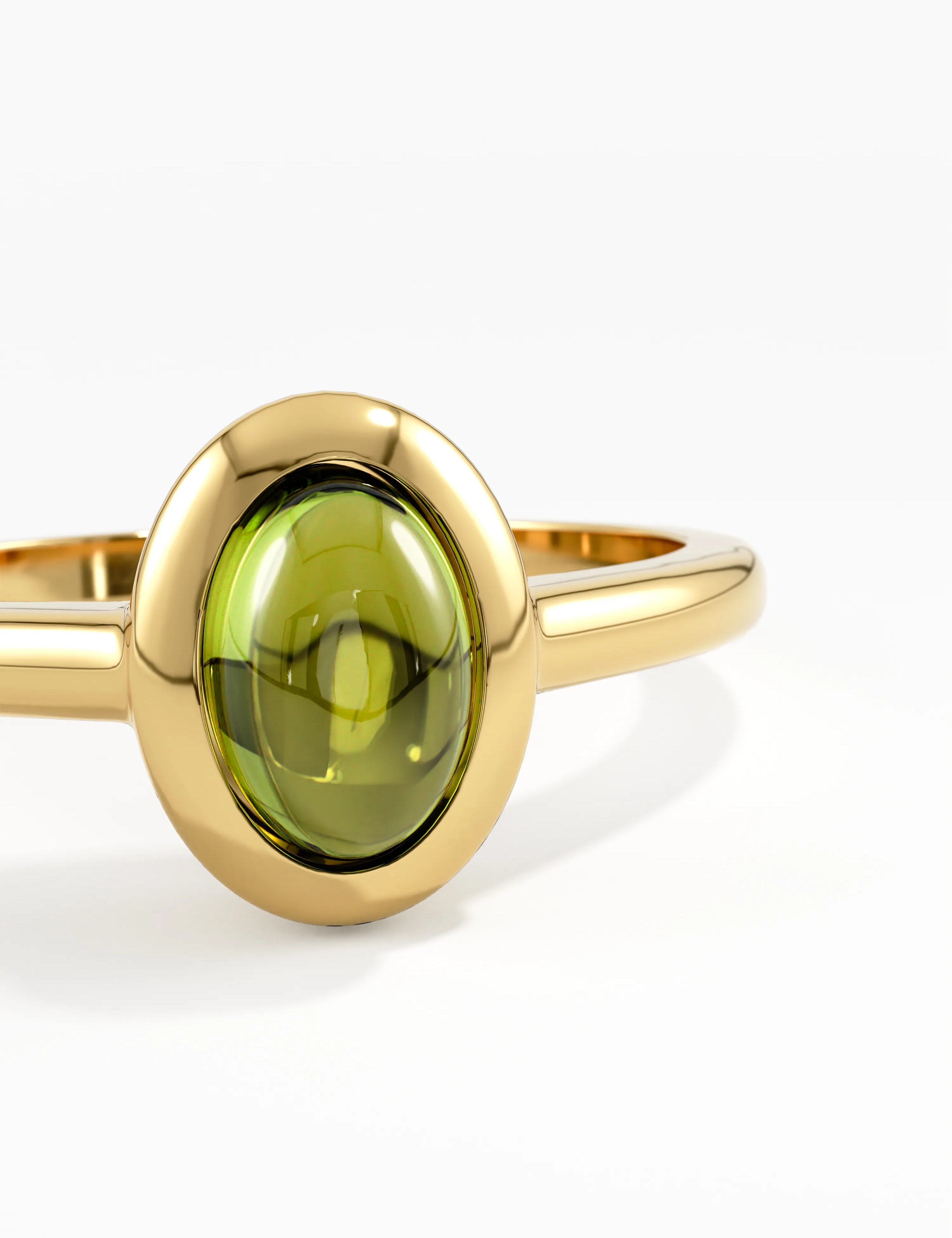 Peridot Engagement Ring, solid gold ring, view 2 | DiaFifth