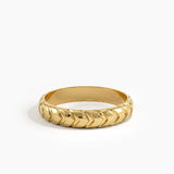 4mm Arrow Wedding Band, solid gold ring, view 4 | DiaFifth