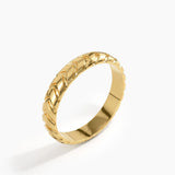 4mm Arrow Wedding Band, solid gold ring, view 5 | DiaFifth