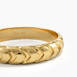 4mm Arrow Wedding Band, solid gold ring, view 2 | DiaFifth