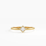 Square Promise Ring, solid gold ring | DiaFifth