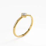 Square Promise Ring, solid gold ring, view 5 | DiaFifth