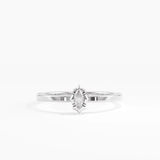Marquise Solitaire Ring, solid gold ring, view 7 | DiaFifth
