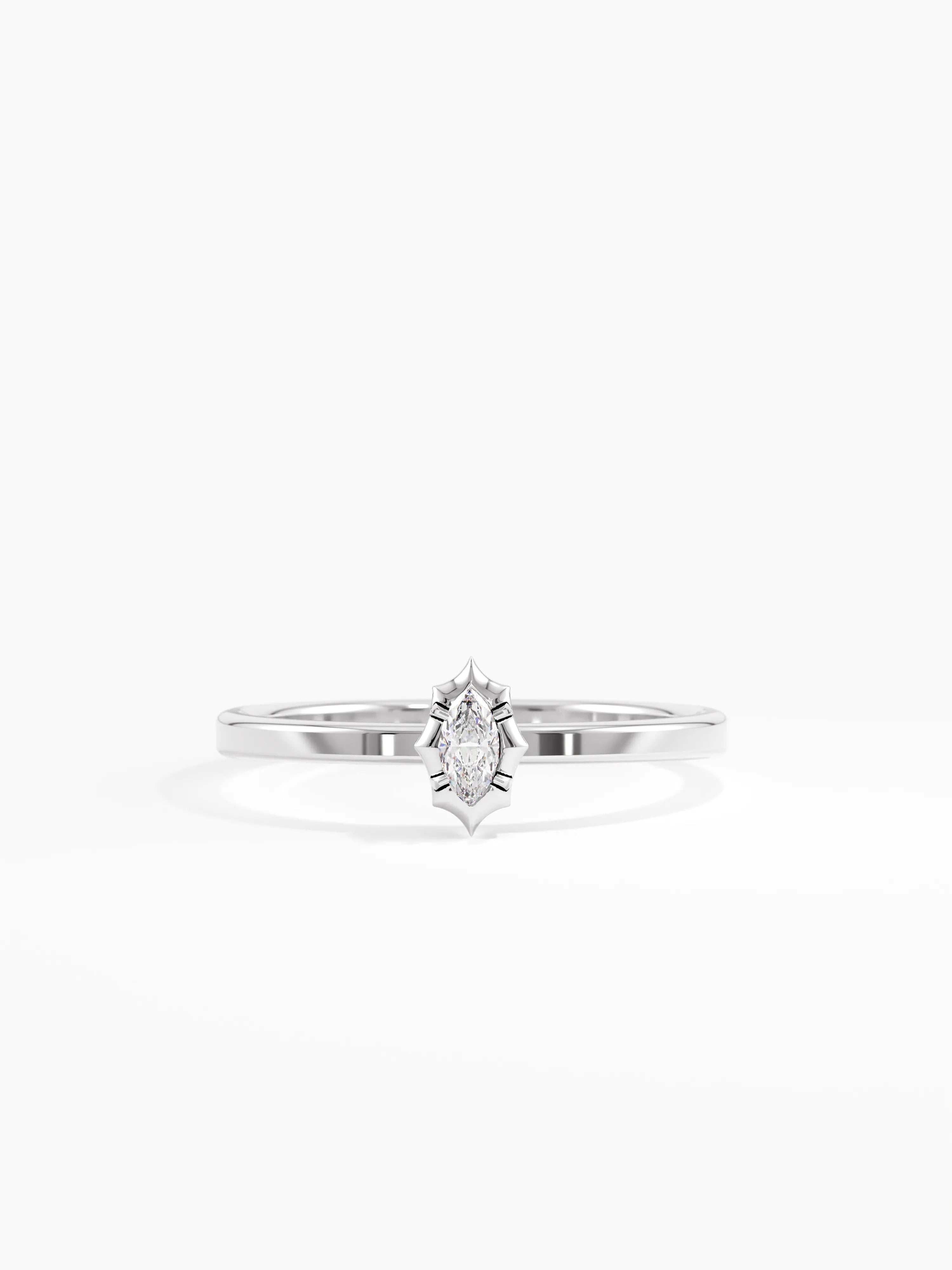 Marquise Solitaire Ring, solid gold ring, view 7 | DiaFifth