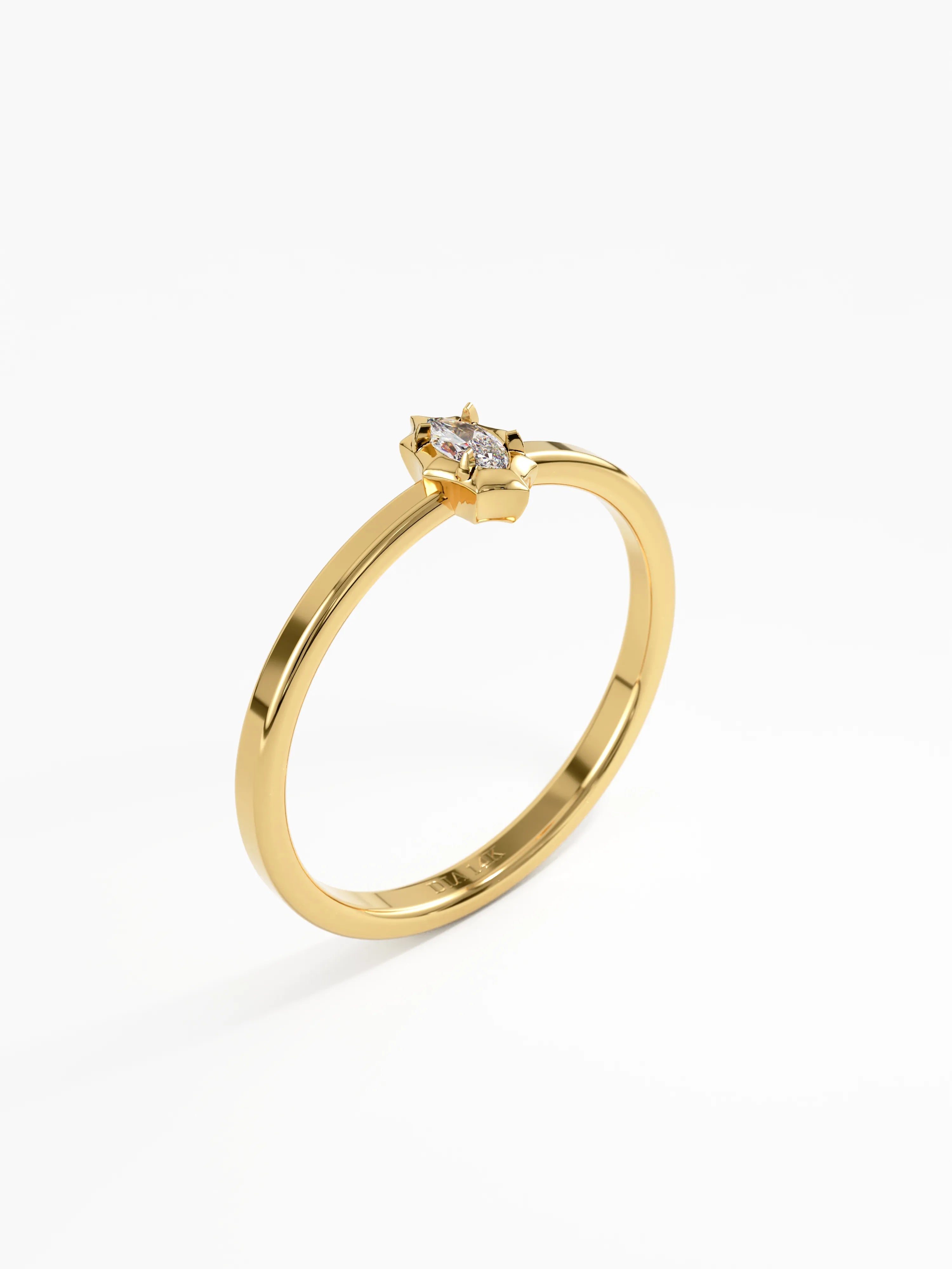 Marquise Solitaire Ring, solid gold ring, view 5 | DiaFifth