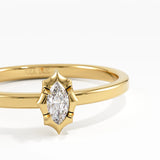 Marquise Solitaire Ring, solid gold ring, view 2 | DiaFifth