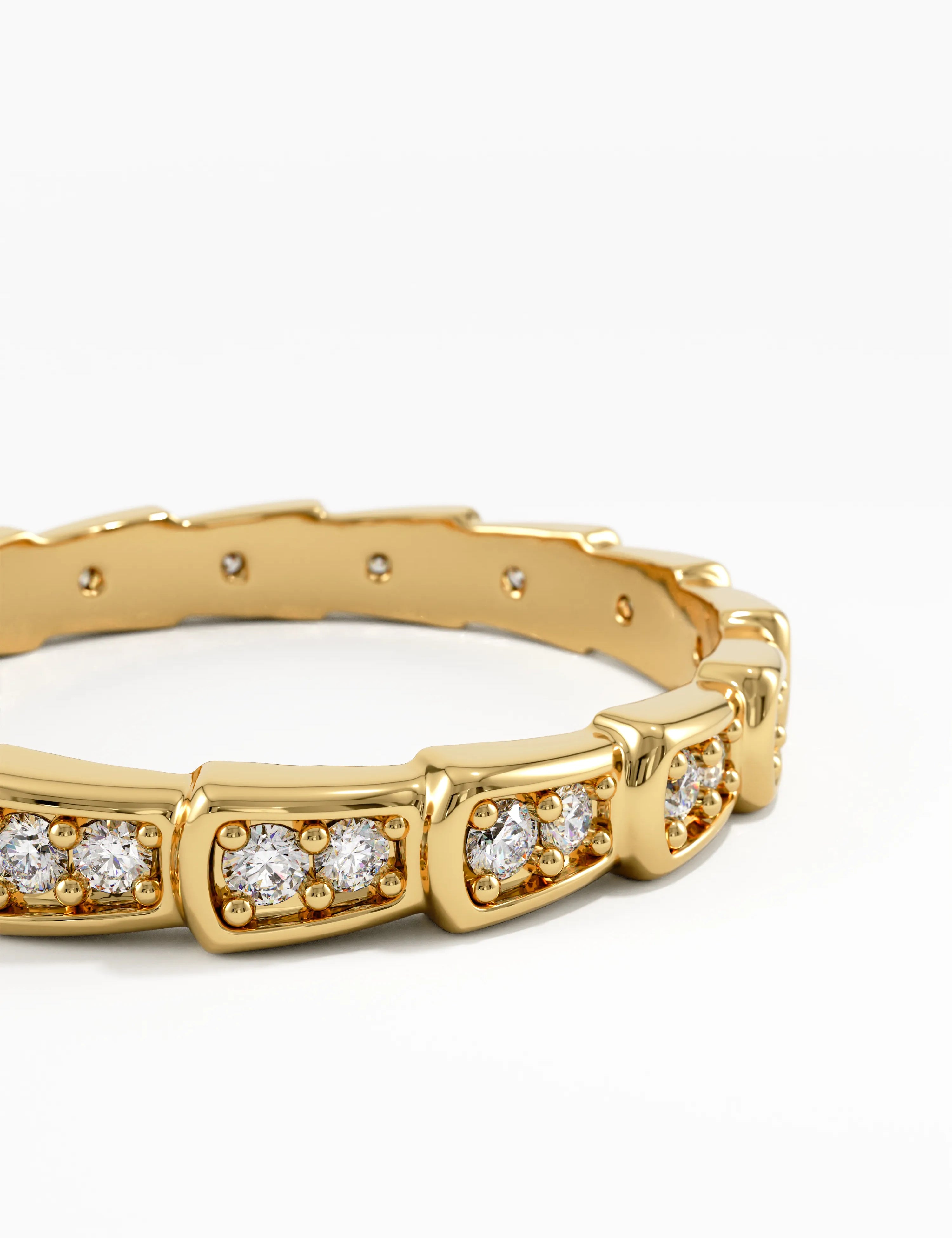 Eternity Wedding Band, solid gold ring, view 2 | DiaFifth
