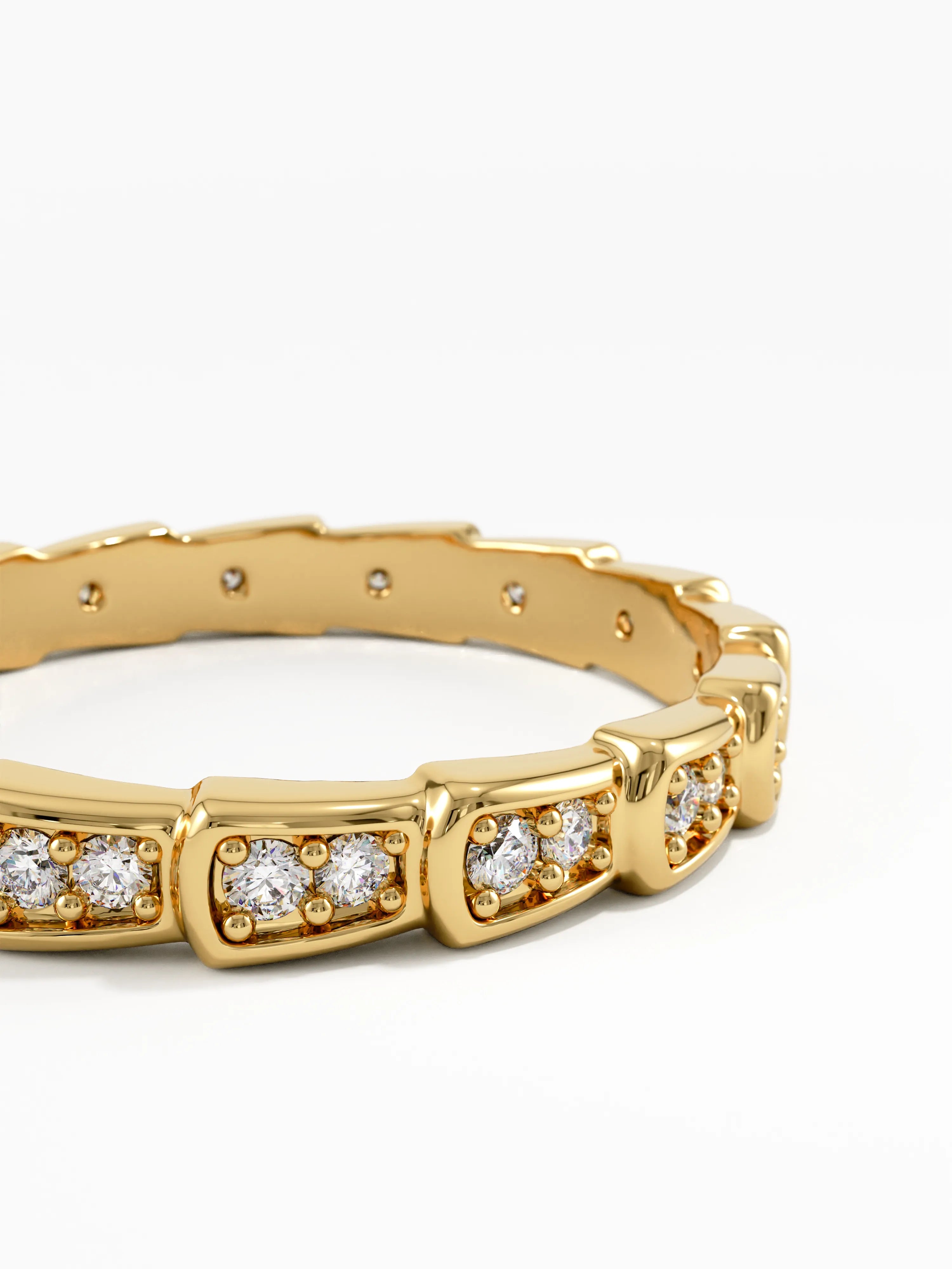 Eternity Wedding Band, solid gold ring, view 2 | DiaFifth