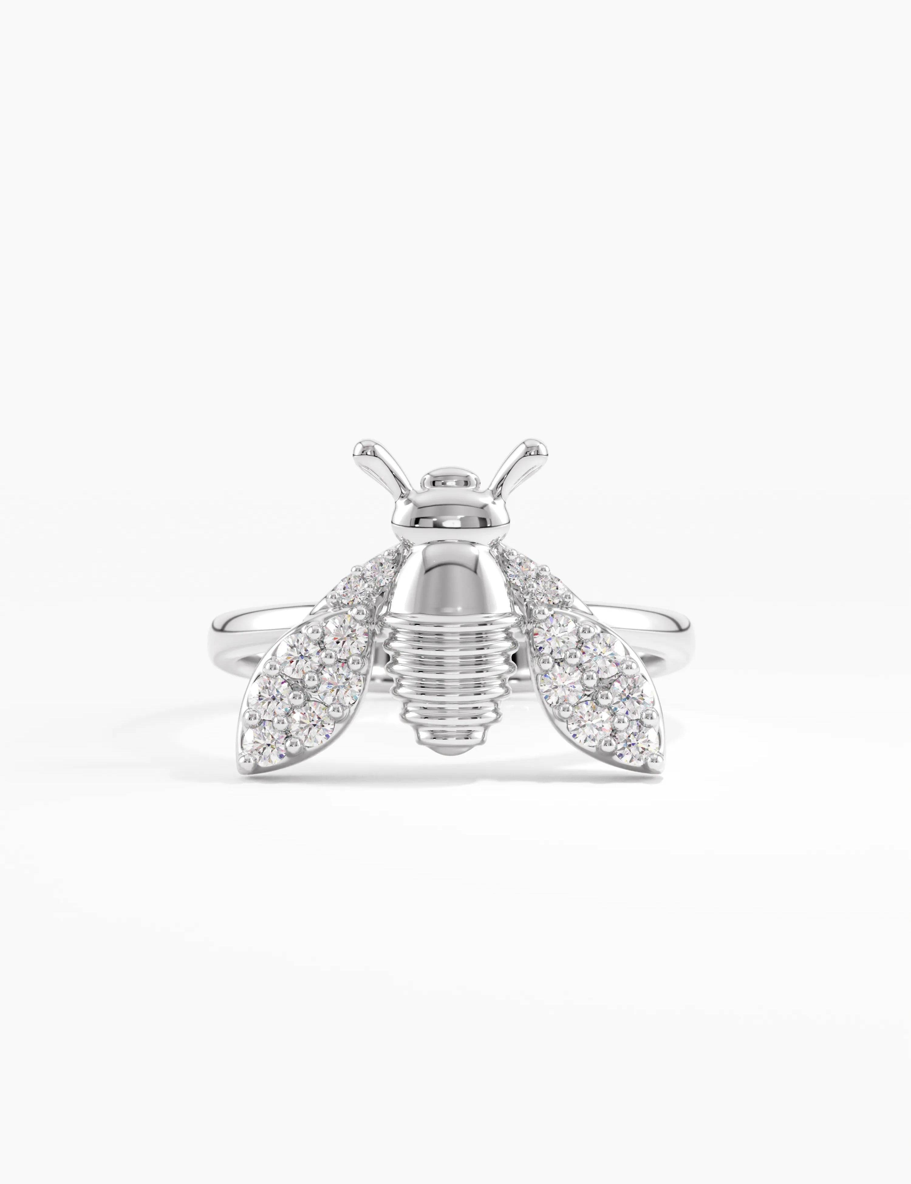 Diamond Bee Statement Ring, solid gold ring, view 7 | DiaFifth