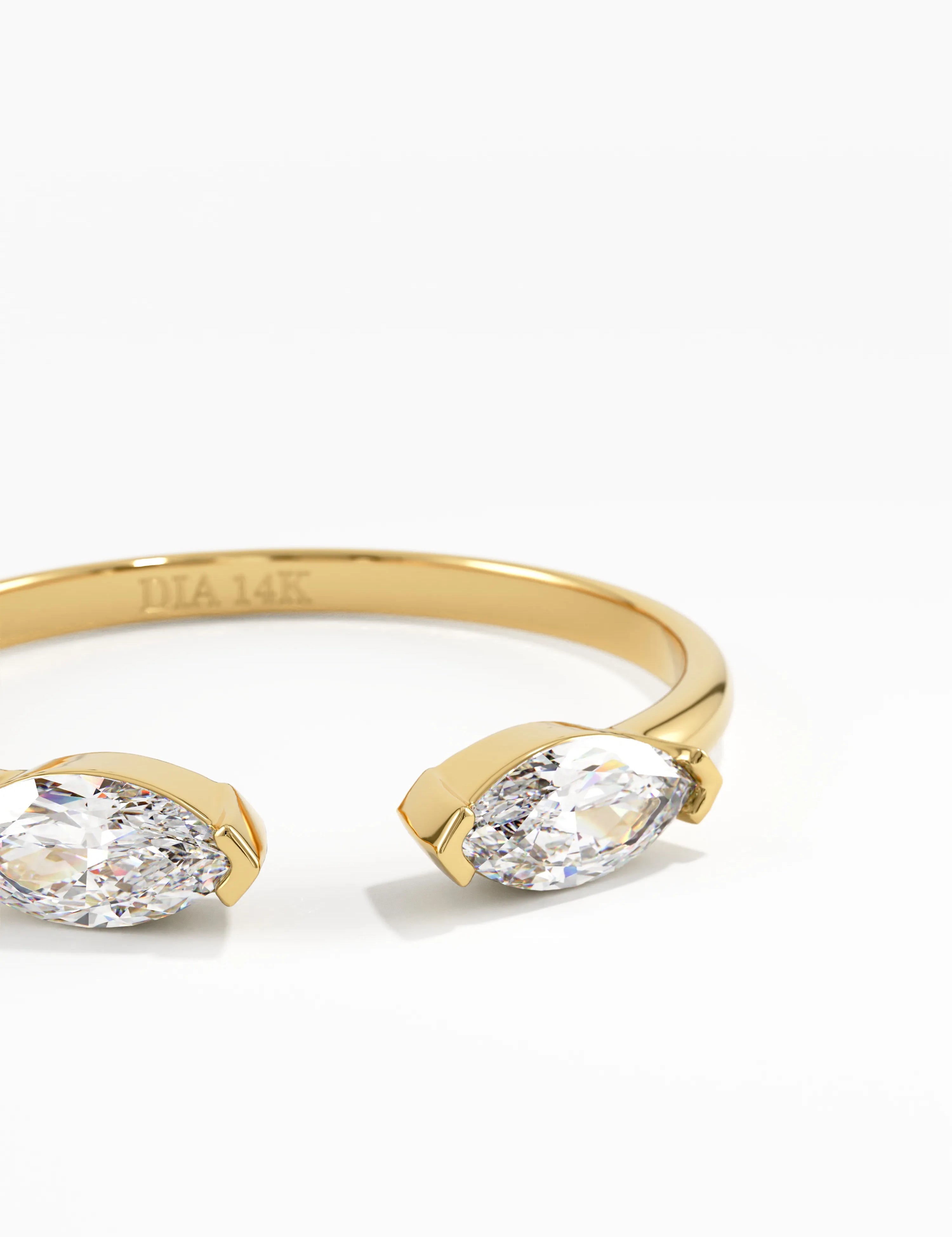 Open Stacking Ring, solid gold ring, view 2 | DiaFifth