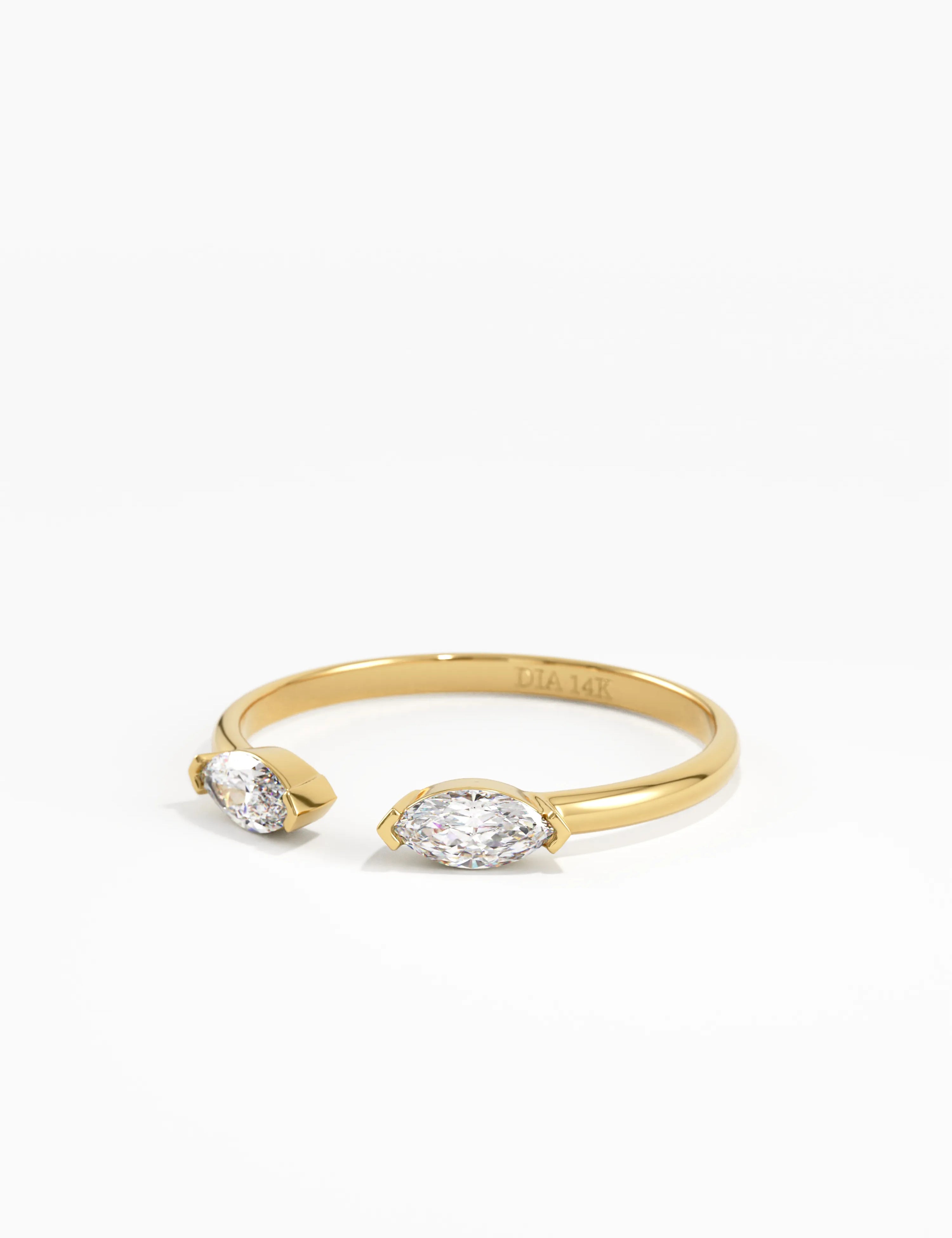 Open Stacking Ring, solid gold ring, view 8 | DiaFifth