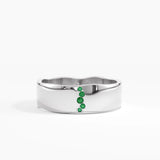 Emerald Wavy Wedding Band, solid gold ring, view 7 | DiaFifth