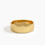Emerald Wavy Wedding Band, solid gold ring, view 8 | DiaFifth