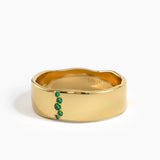 Emerald Wavy Wedding Band, solid gold ring, view 4 | DiaFifth