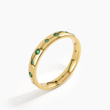 Flush Set Emerald Band, solid gold ring, view 5 | DiaFifth