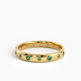Flush Set Emerald Band, solid gold ring, view 7 | DiaFifth