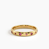 Flush Set Ruby Band, solid gold ring, view 8 | DiaFifth