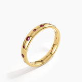 Flush Set Ruby Band, solid gold ring, view 5 | DiaFifth