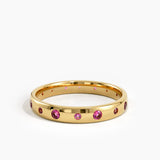 Flush Set Ruby Band, solid gold ring, view 4 | DiaFifth