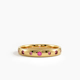 Flush Set Ruby Band, solid gold ring | DiaFifth