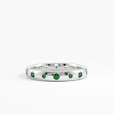 Flush Set Emerald Band, solid gold ring, view 8 | DiaFifth
