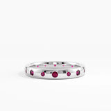 Flush Set Ruby Band, solid gold ring, view 7 | DiaFifth