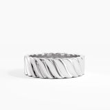 Wavy Pattern Wedding Band, solid gold ring, view 7 | DiaFifth
