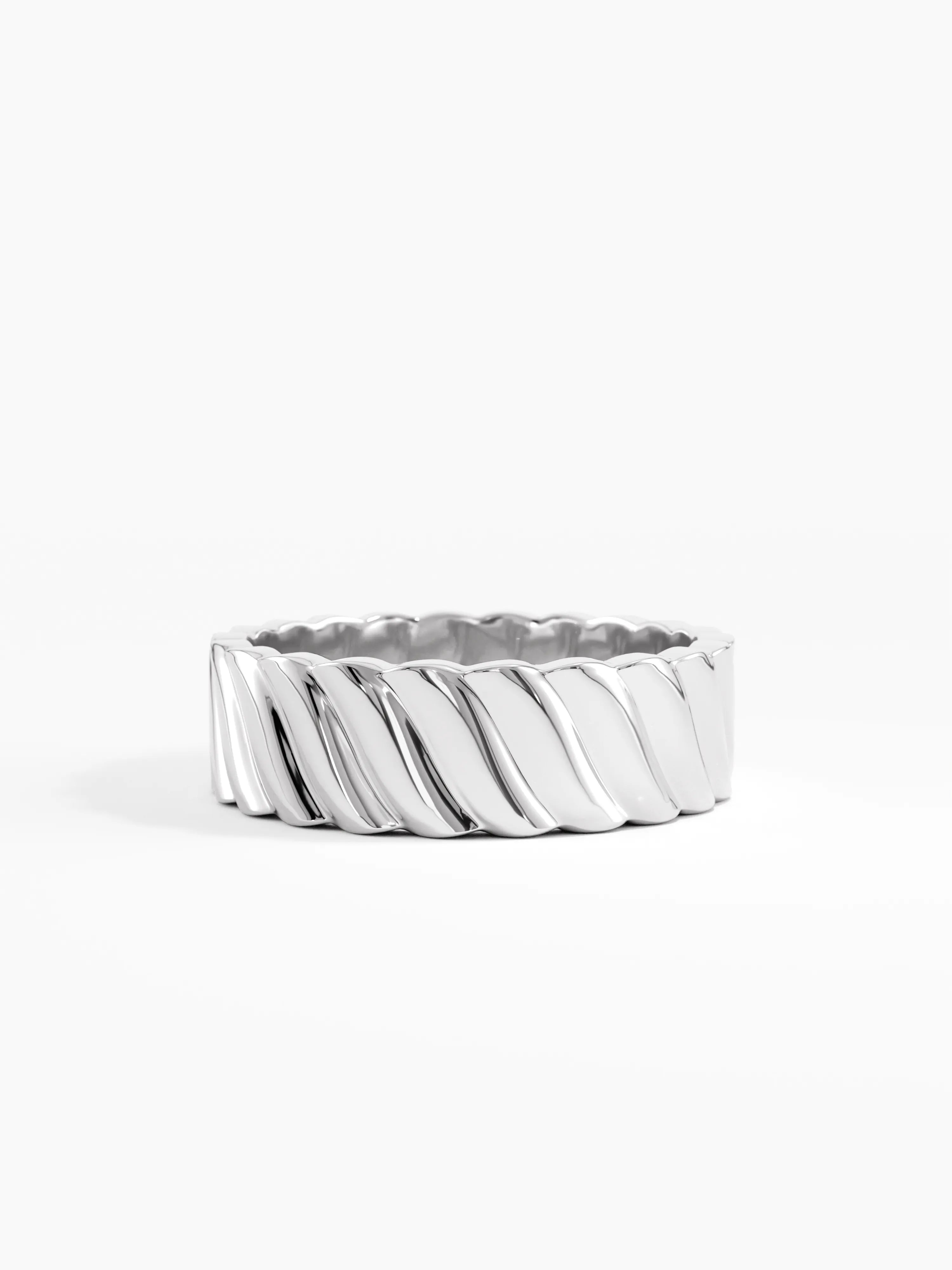 Wavy Pattern Wedding Band, solid gold ring, view 7 | DiaFifth