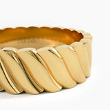 Wavy Pattern Wedding Band, solid gold ring, view 2 | DiaFifth