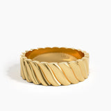 Wavy Pattern Wedding Band, solid gold ring, view 8 | DiaFifth