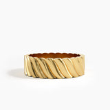 Wavy Pattern Wedding Band, solid gold ring | DiaFifth