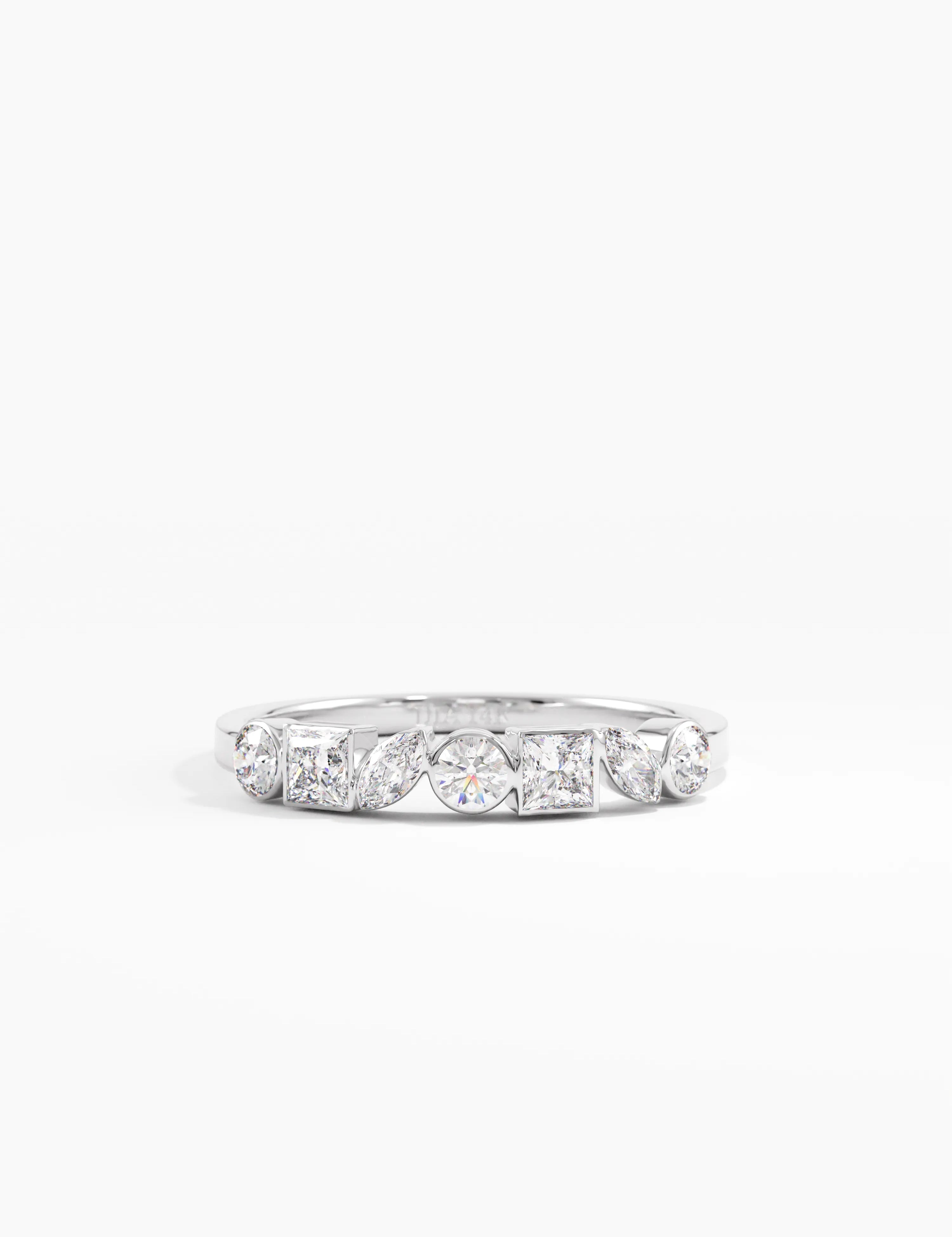 Mixed Cut Wedding Ring, solid gold ring, view 7 | DiaFifth