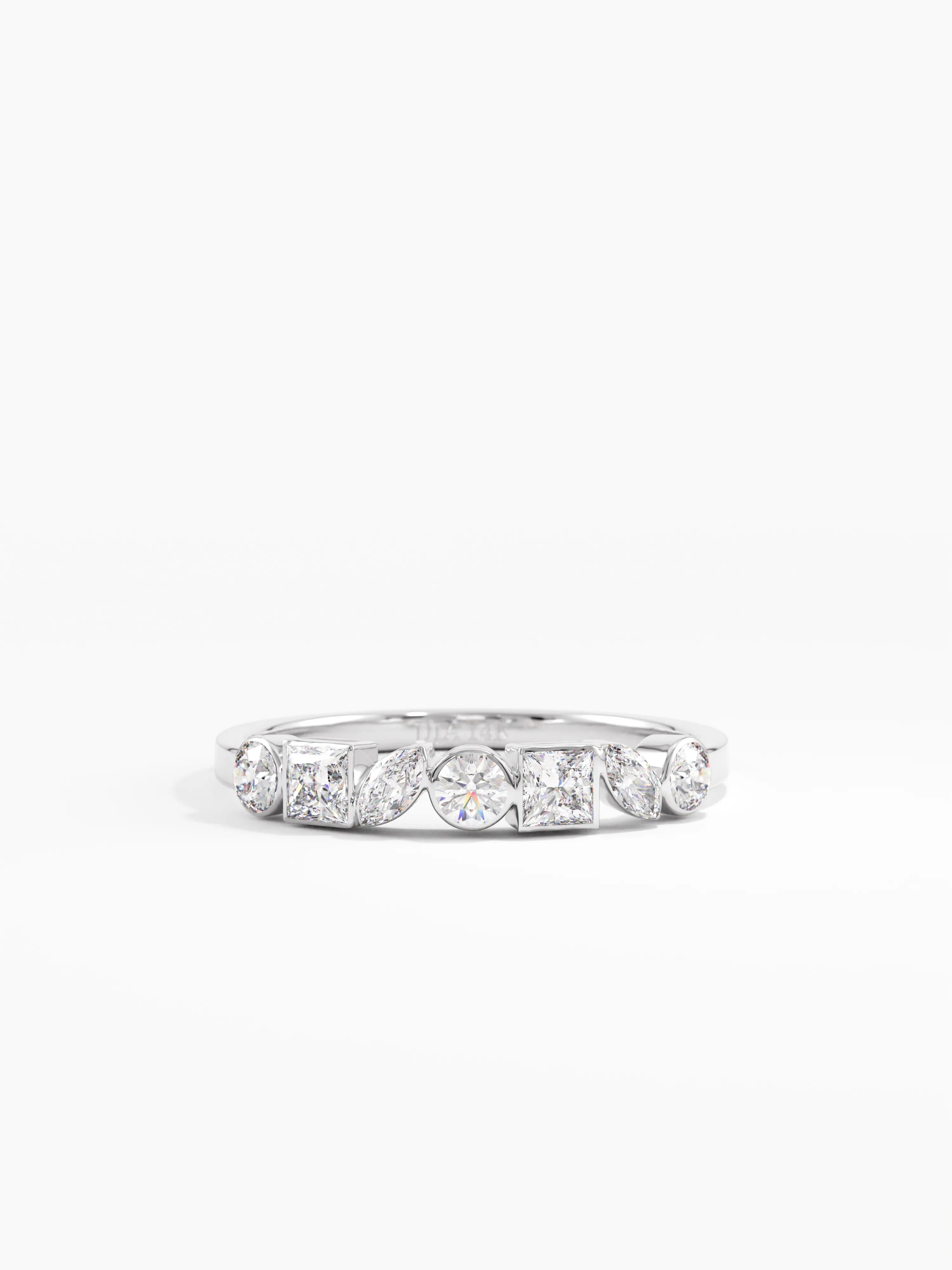Mixed Cut Wedding Ring, solid gold ring, view 7 | DiaFifth