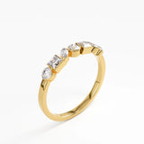 Mixed Cut Wedding Ring, solid gold ring, view 5 | DiaFifth