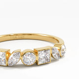 Mixed Cut Wedding Ring, solid gold ring, view 2 | DiaFifth