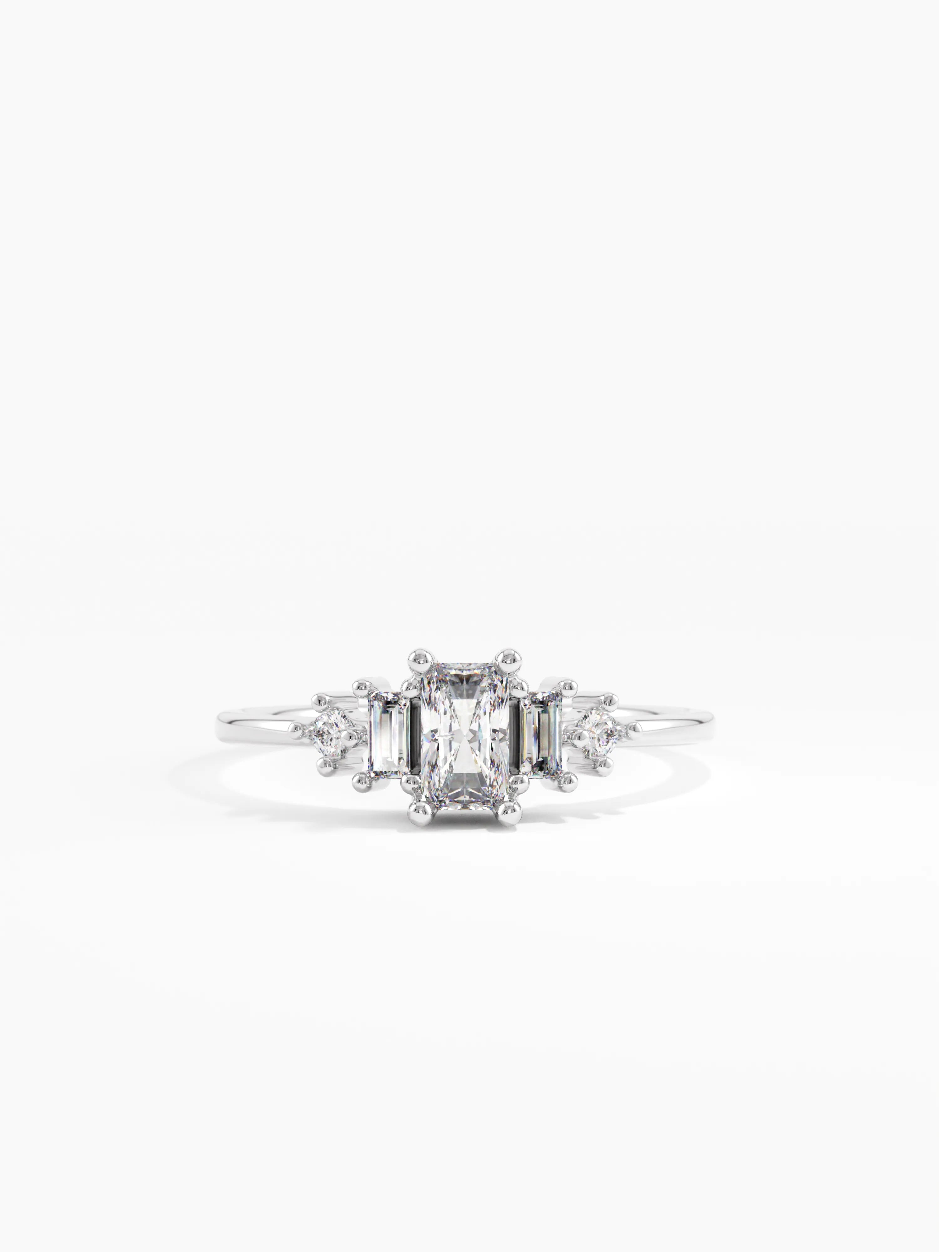 Art Deco Engagement, solid gold ring, view 7 | DiaFifth