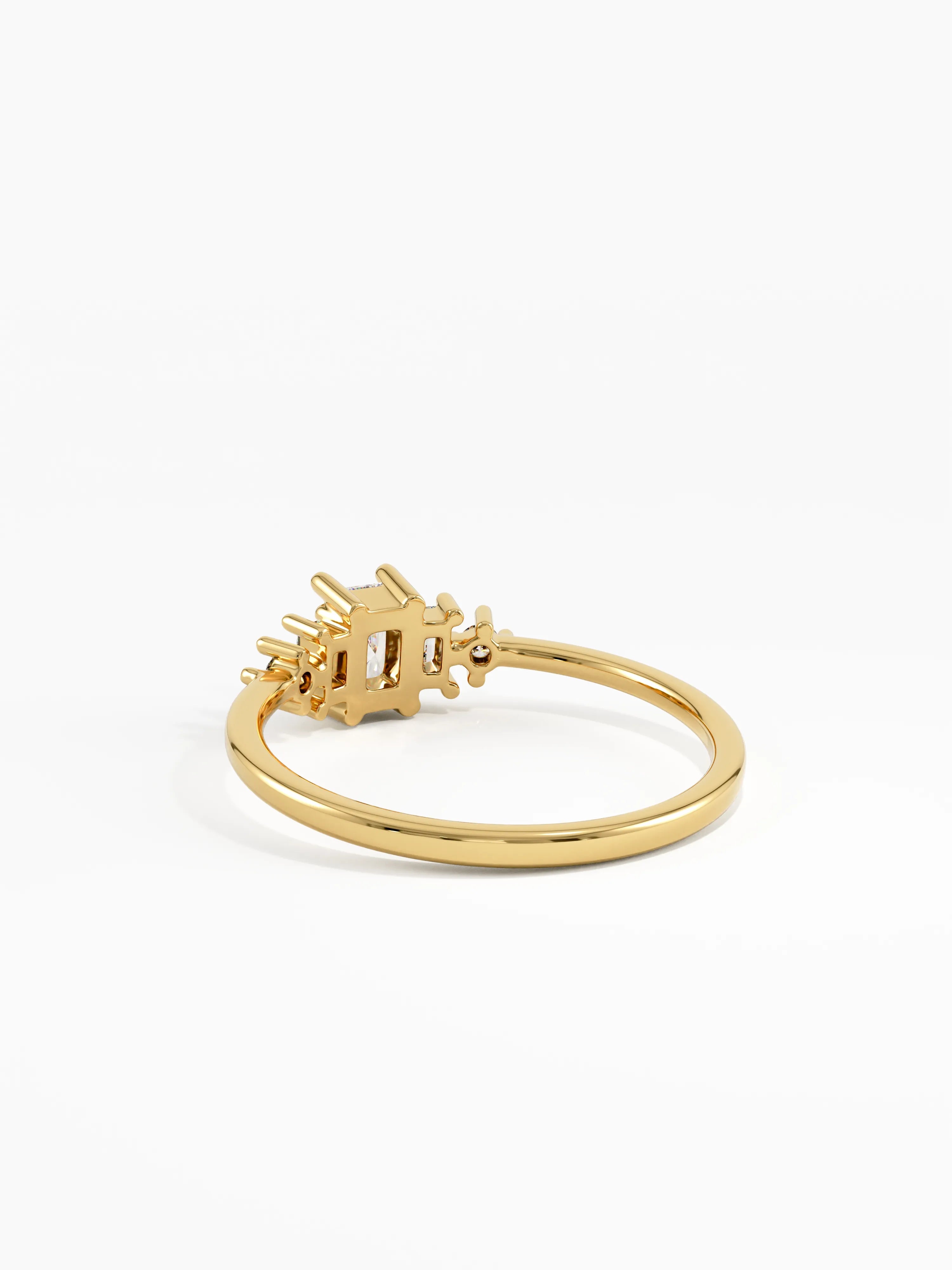 Art Deco Engagement, solid gold ring, view 4 | DiaFifth