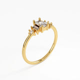 Art Deco Engagement, solid gold ring, view 5 | DiaFifth