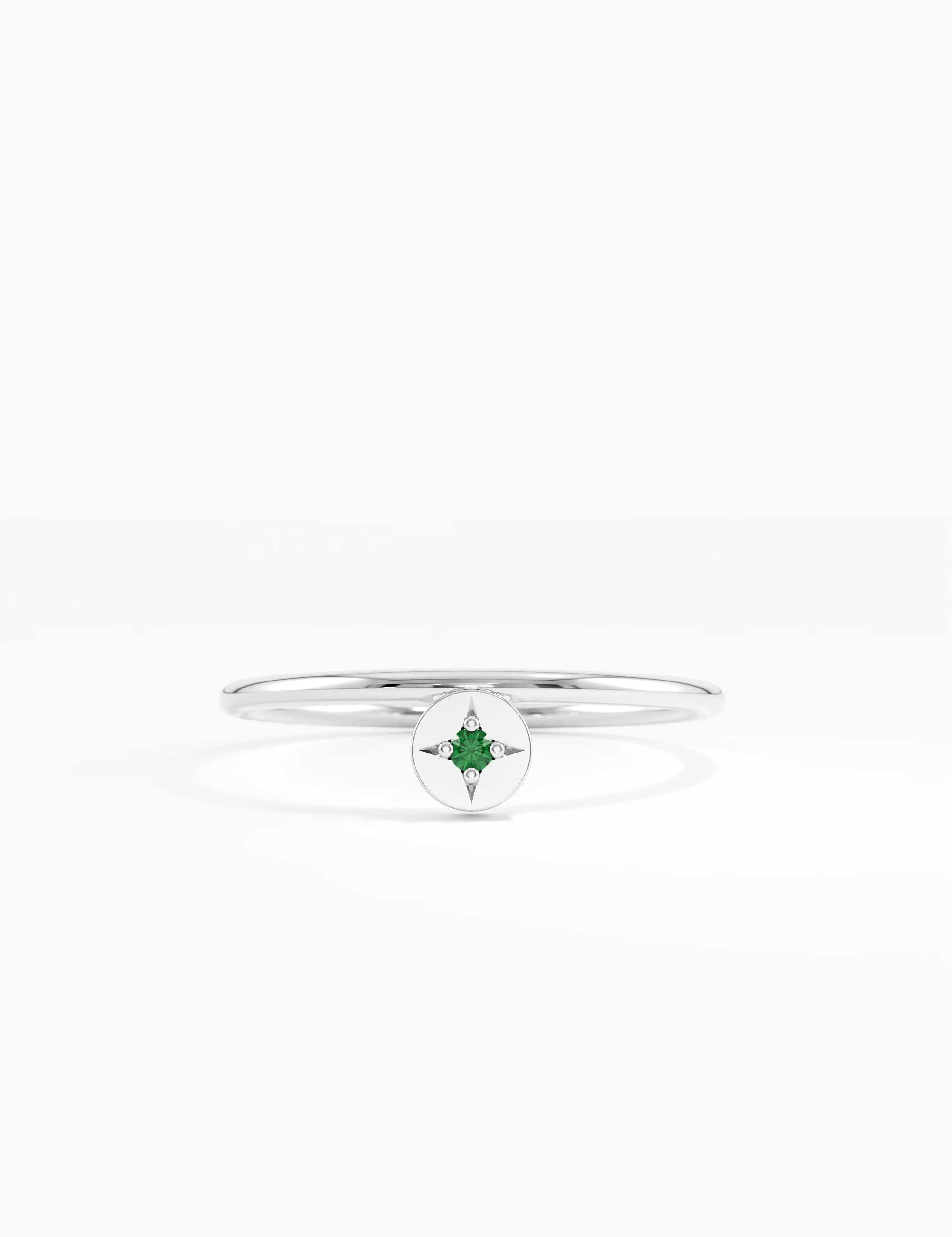 Round Emerald Ring, solid gold ring, view 7 | DiaFifth