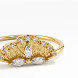 Unique Statement Ring, solid gold ring, view 2 | DiaFifth