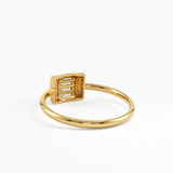 Baguette Statement Ring, solid gold ring, view 4 | DiaFifth