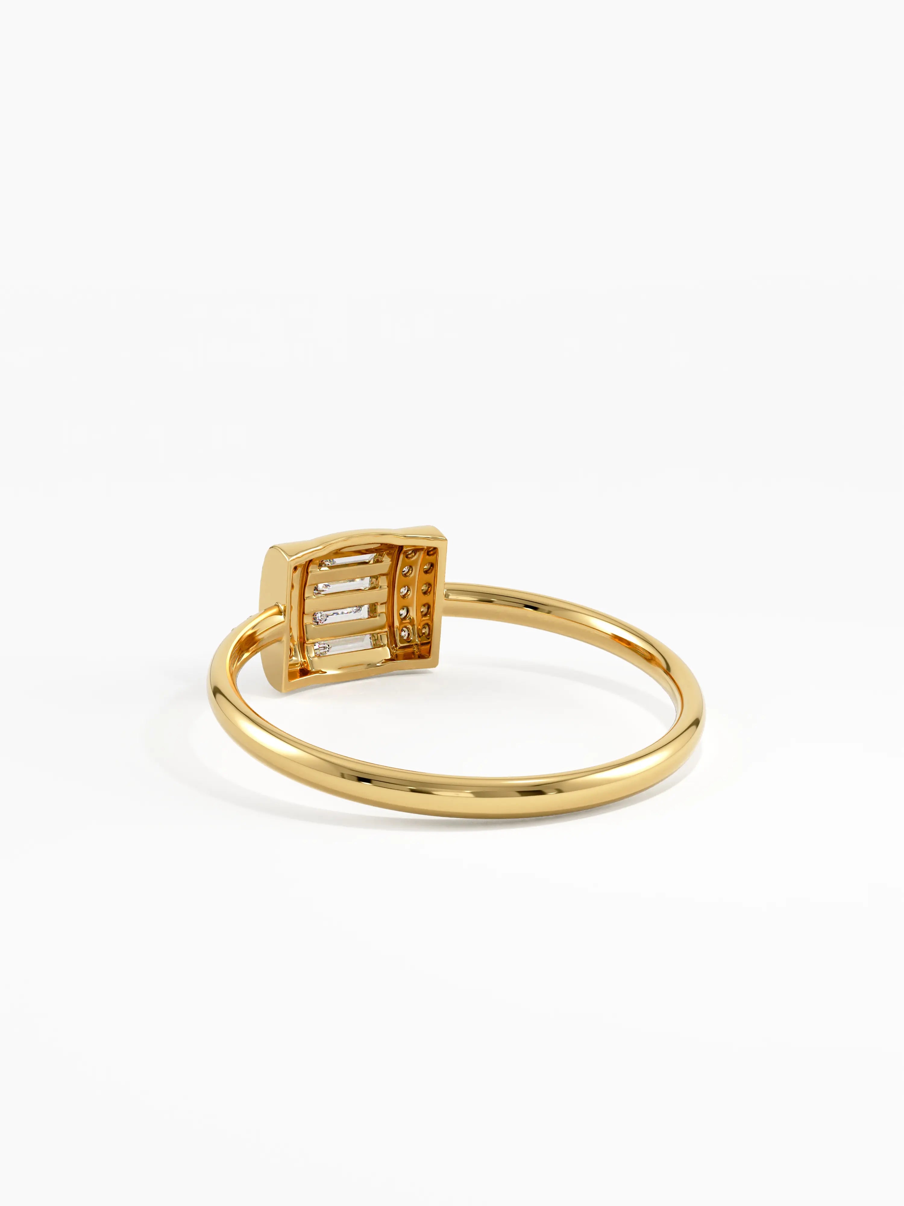 Baguette Statement Ring, solid gold ring, view 4 | DiaFifth