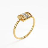 Baguette Statement Ring, solid gold ring, view 5 | DiaFifth