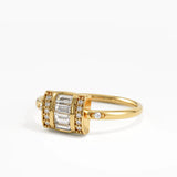 Baguette Statement Ring, solid gold ring, view 8 | DiaFifth