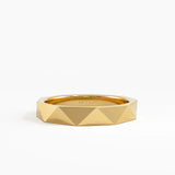 Faceted Wedding Band, solid gold ring | DiaFifth