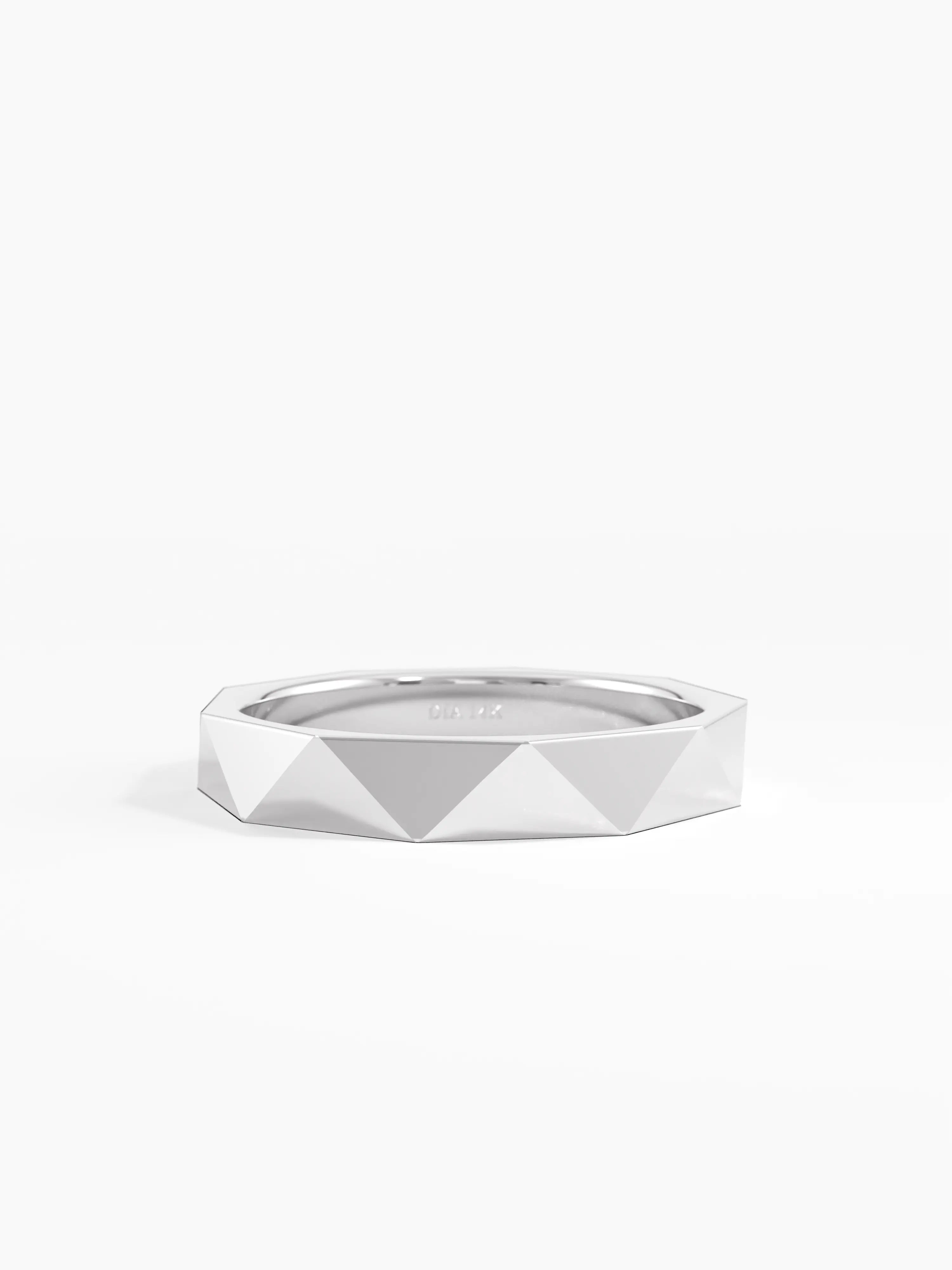 Faceted Wedding Band, solid gold ring, view 7 | DiaFifth
