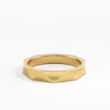 Faceted Wedding Band, solid gold ring, view 4 | DiaFifth