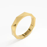 Faceted Wedding Band, solid gold ring, view 5 | DiaFifth